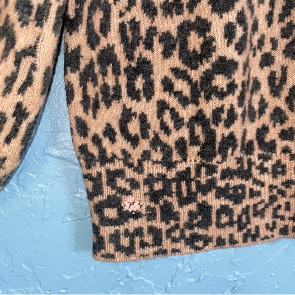 Kate Spade Leopard Dream Sweater Animal Print Wool Cashmere Blend Crewneck - Picture 7 of 11